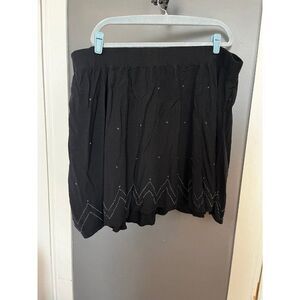 Torrid size 5 black and sequin swing skirt boho festi